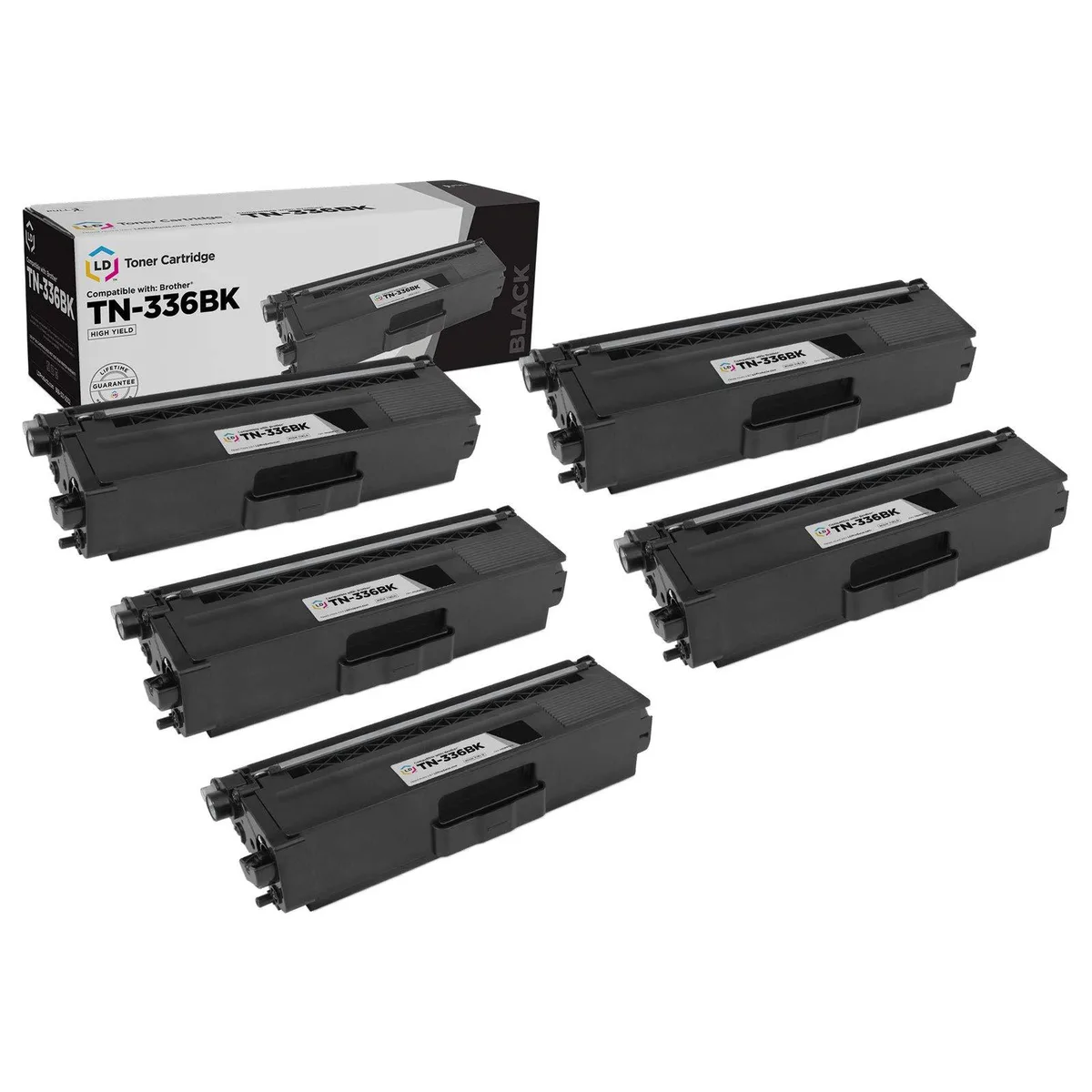 LD Products LD Products TN336BK Compatible Toner Cartridge 5-Pack Black High Yield 4000 Pages — product photo