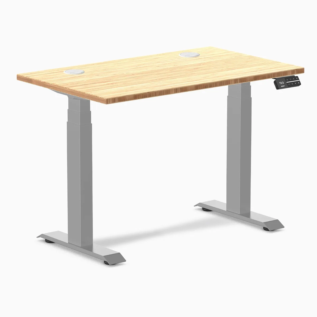 Desky Desky Dual Mini Bamboo Sit Stand Desk 40 x 24 in with Grommets Grey — product photo