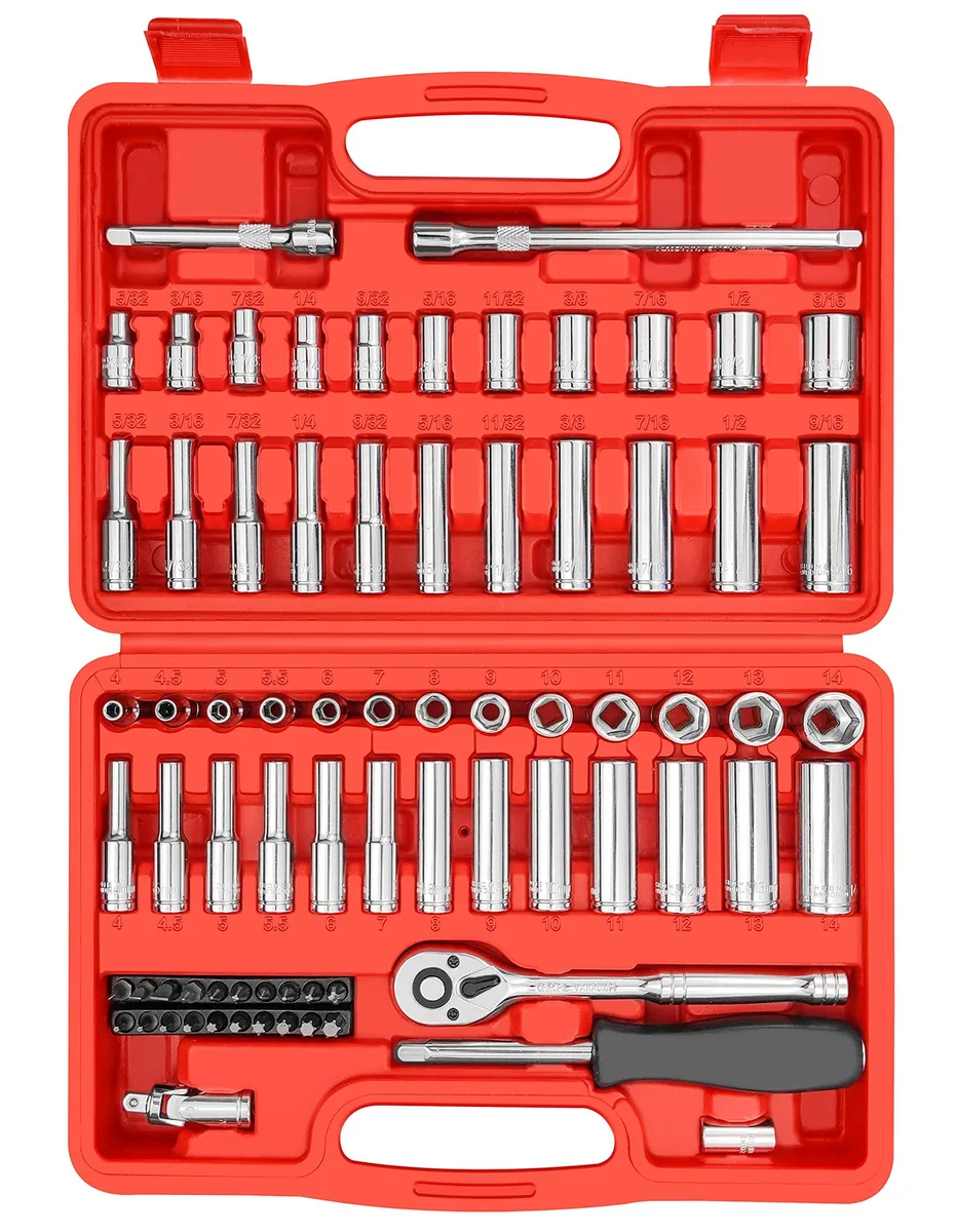 YIYITOOLS 74 Pcs 1/4" Drive Socket Set — product photo