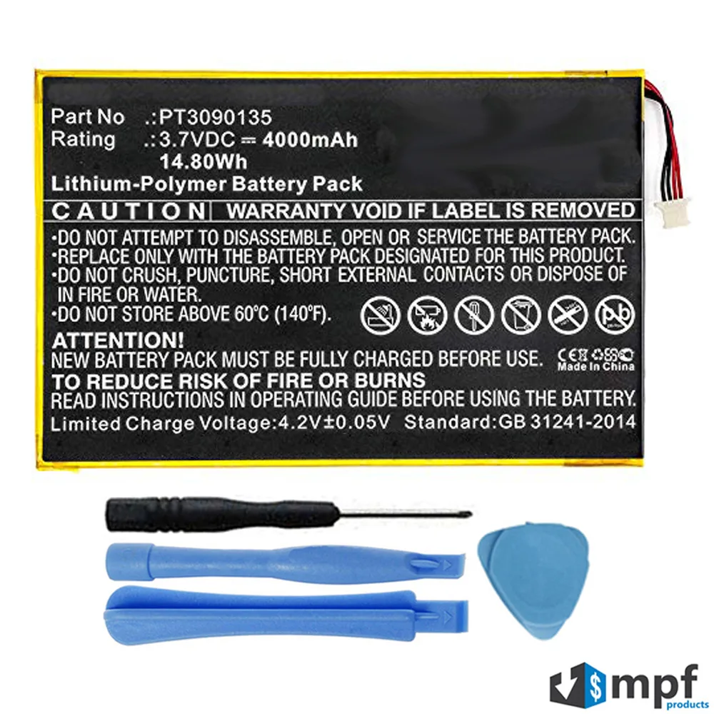 MPF Products MPF Products PT3090135 3.7V 4000mAh 14.8Wh Battery — product photo