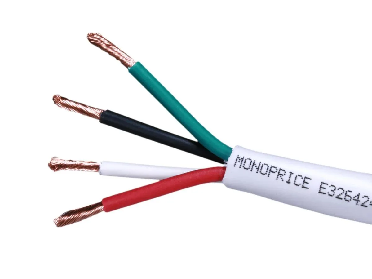 Monoprice Inc. Monoprice 104041 Speaker Wire 16AWG 4-Conductor 100ft White — product photo