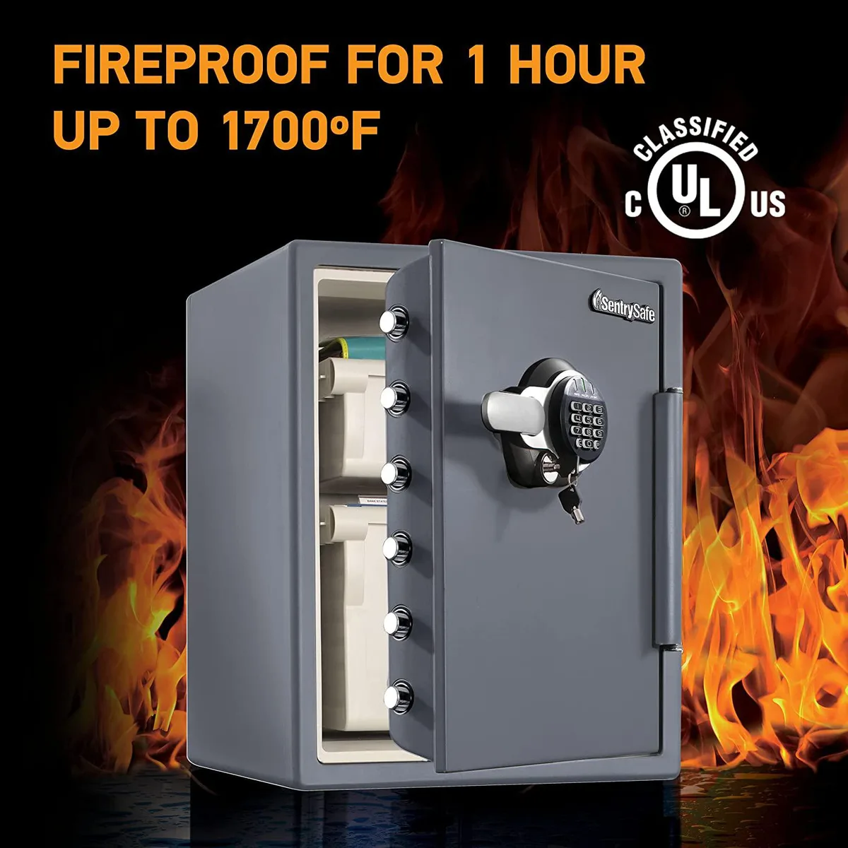 DIVI DIVI SFW205GQC Fireproof Waterproof Safe 2.05 cu ft Gray — product photo
