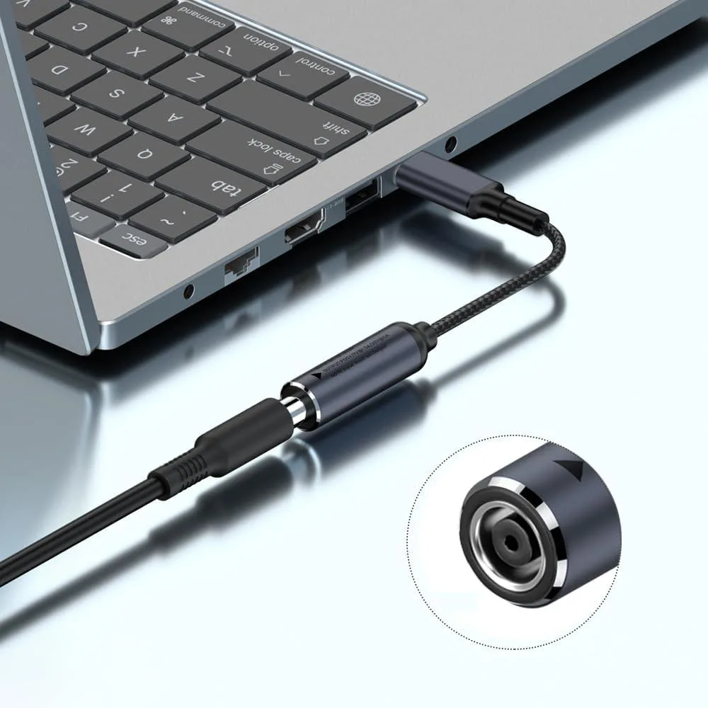 Brainwavz Brainwavz USB C to Barrel Tip Adapter 7.4mm x 5.0mm 100W PD 17.4cm — product photo