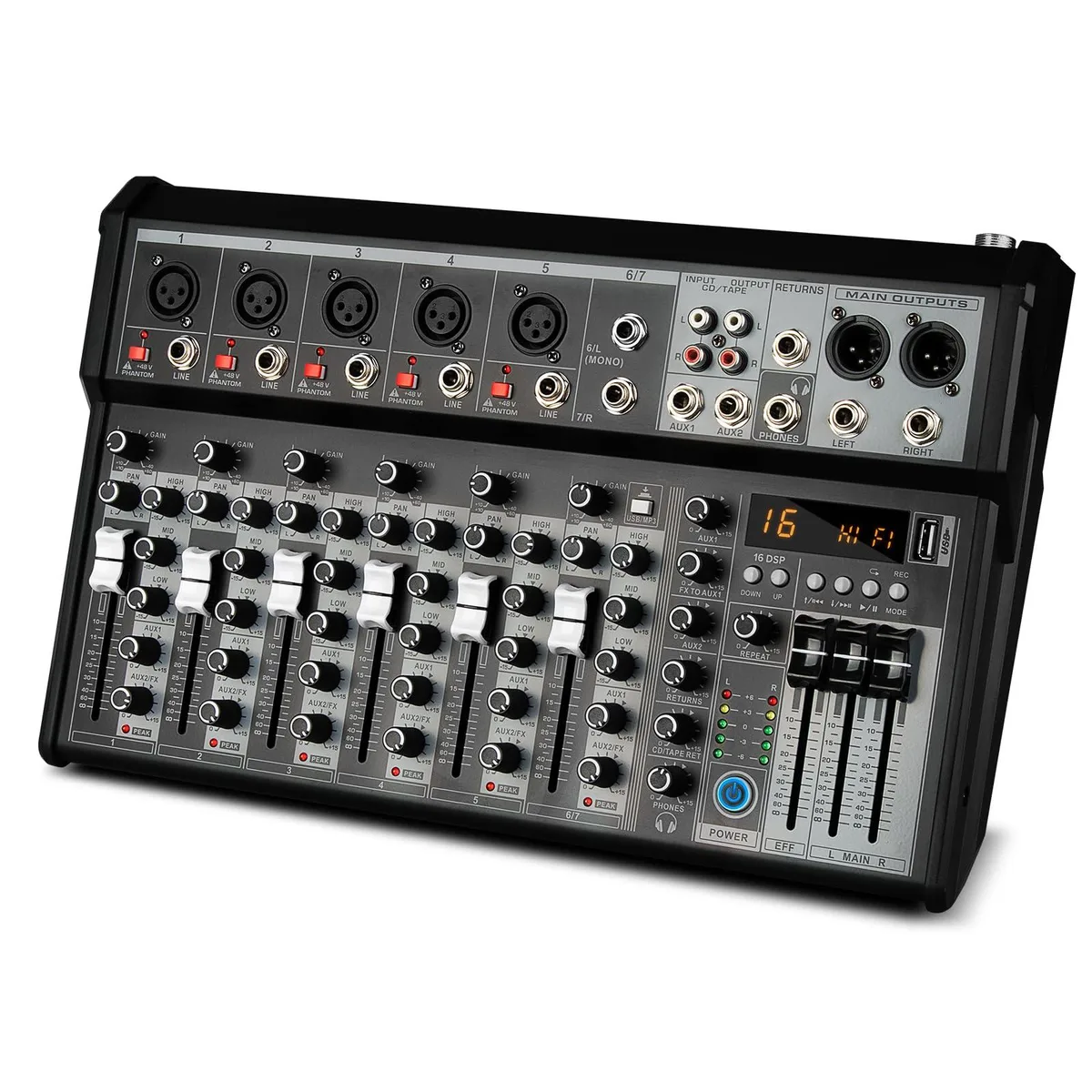  Depusheng XT7 7-channel audio mixer — product photo