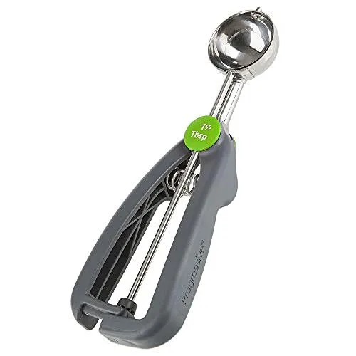 Stainless steel cookie scoop with spring-loaded release lever, 22ml capacity