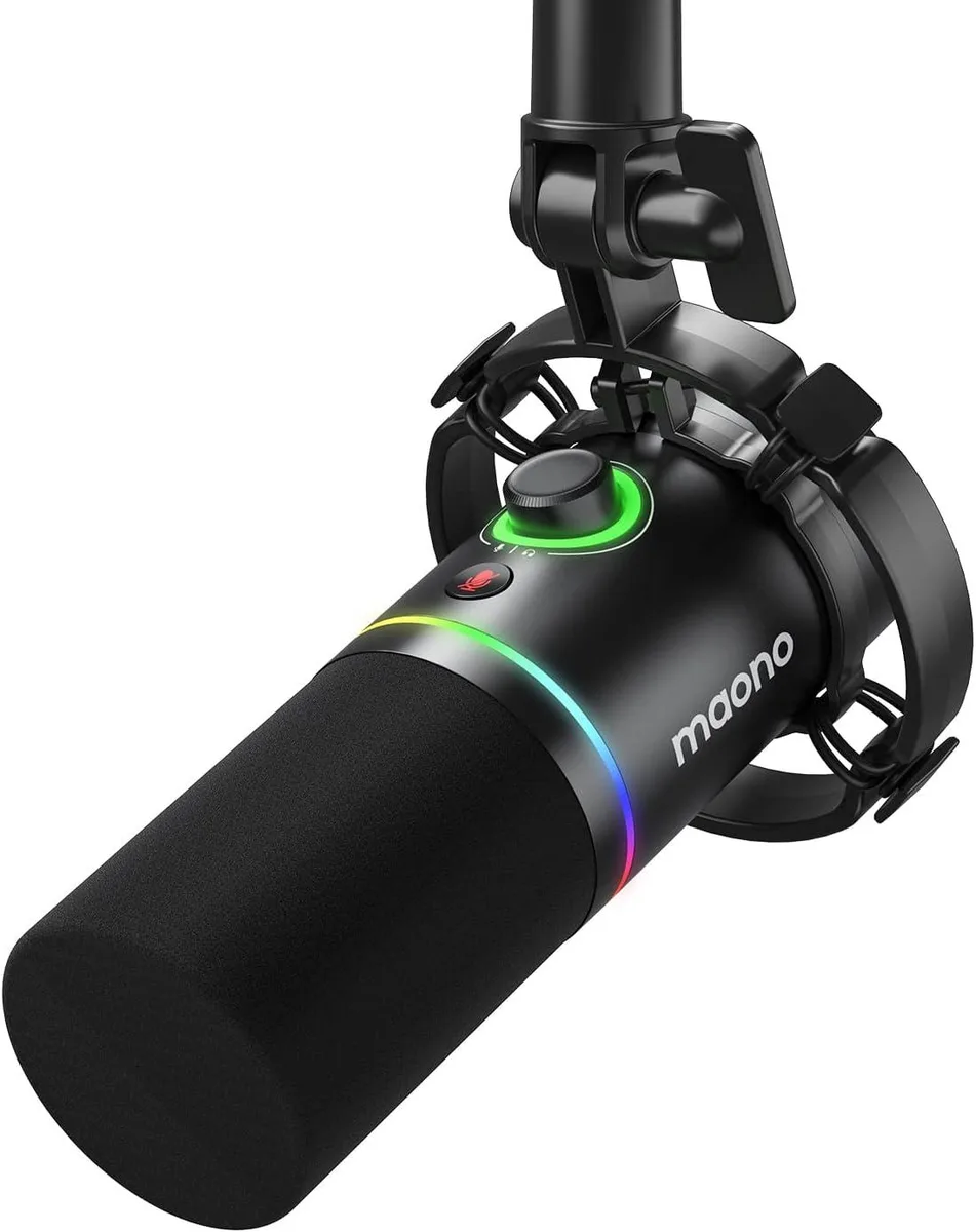WUQ WUQ PD200X Dynamic Microphone USB XLR RGB 40Hz-16KHz 3.5mm Black — product photo