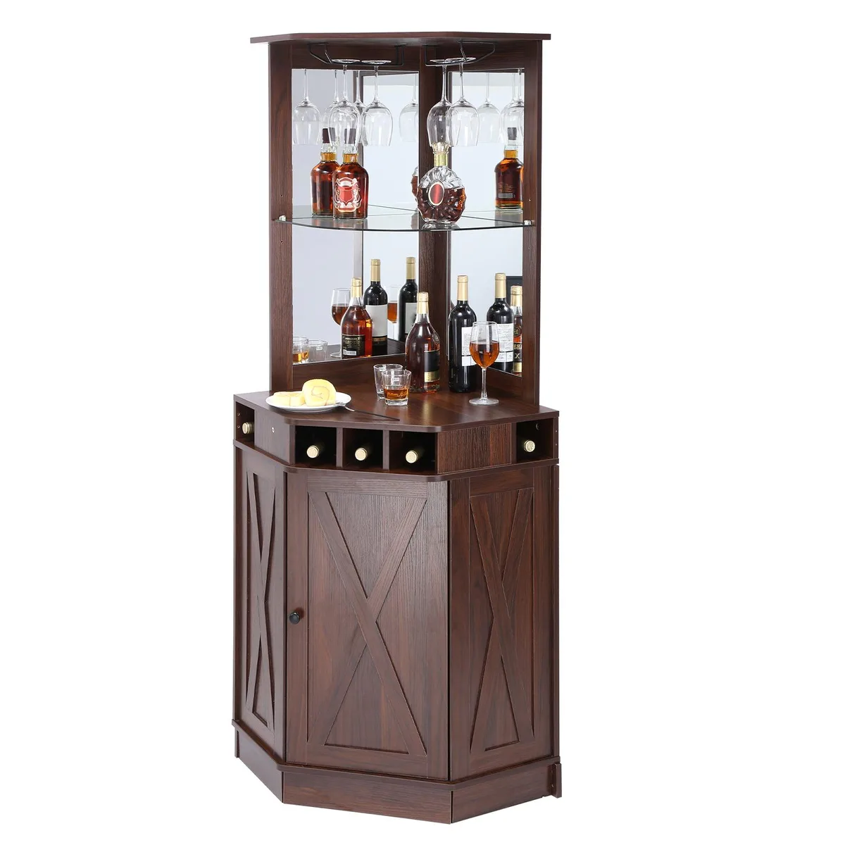 VEVOR VEVOR Corner Bar Cabinet 25.98" 150 lbs Black Walnut — product photo