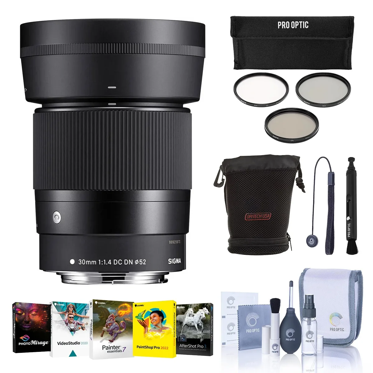 SIGMA Sigma 30mm f/1.4 DC DN Contemporary Lens for Canon EF-M with 52mm Filter Kit — product photo