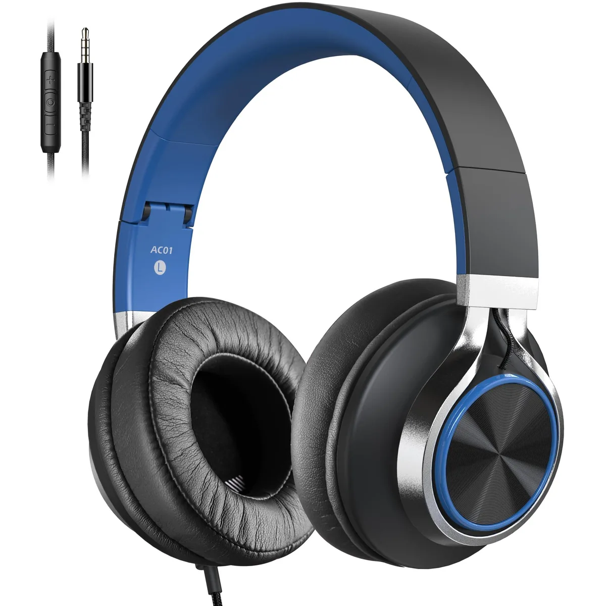  COOSII AC01 Over-Ear Headphones Black/Blue 40mm 3.5mm — product photo