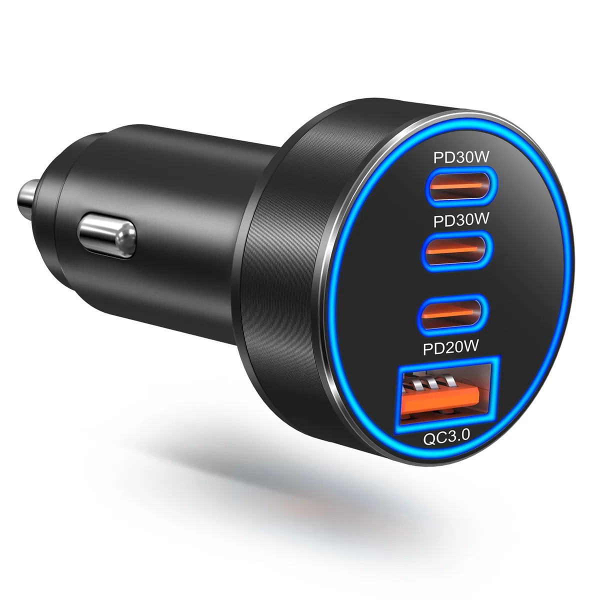  Car Charger USB C 98W 4-Port Black — product photo