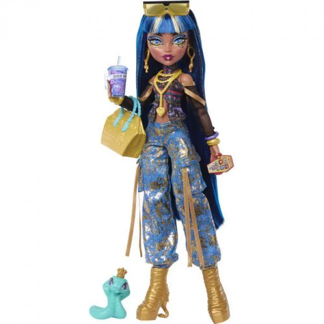 Monster High Monster High Core Cleo Doll JHK32 with 7 Accessories and Hissette Pet — product photo