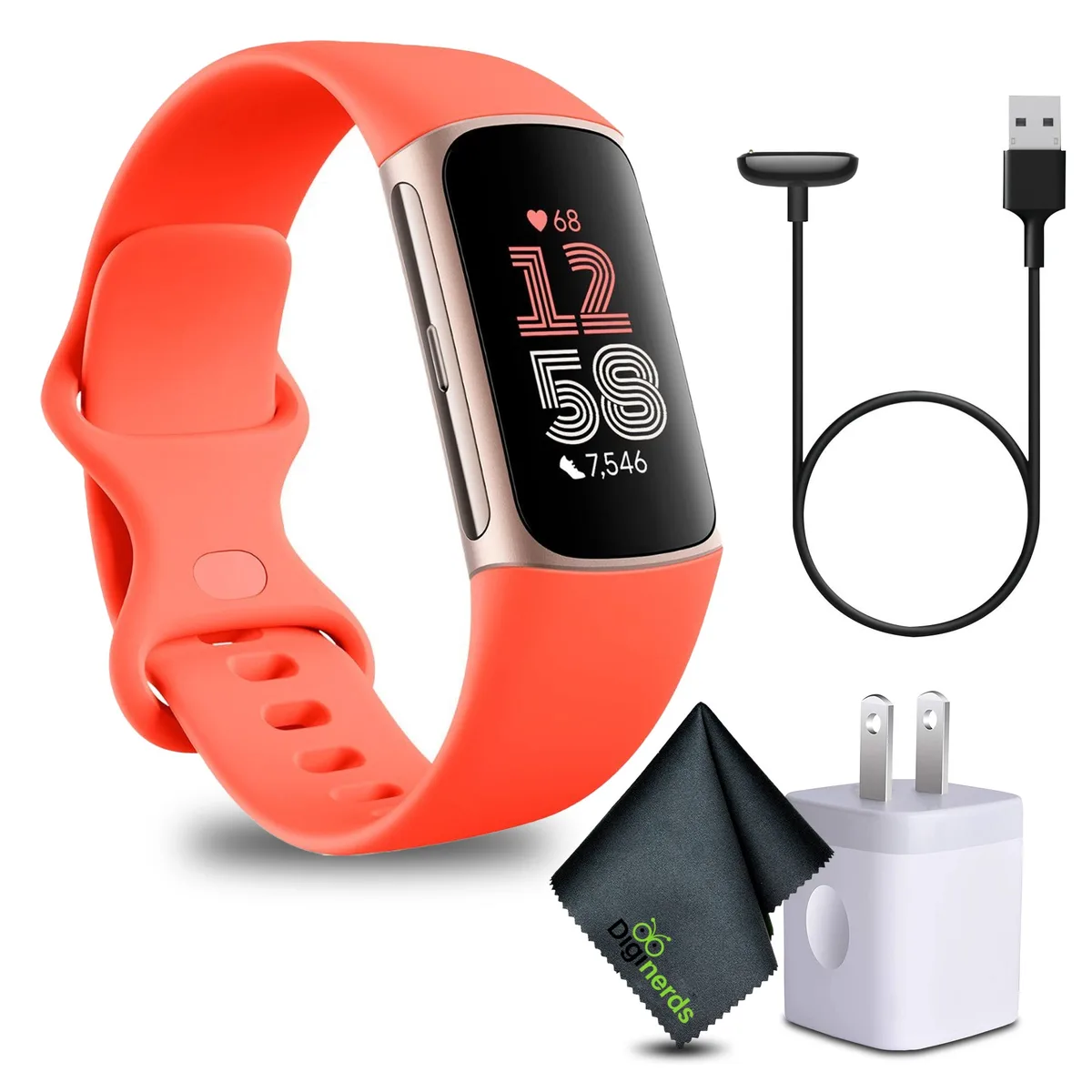 Fitbit Fitbit Charge 6 activity tracker, Gold Case with Coral Bundle — product photo