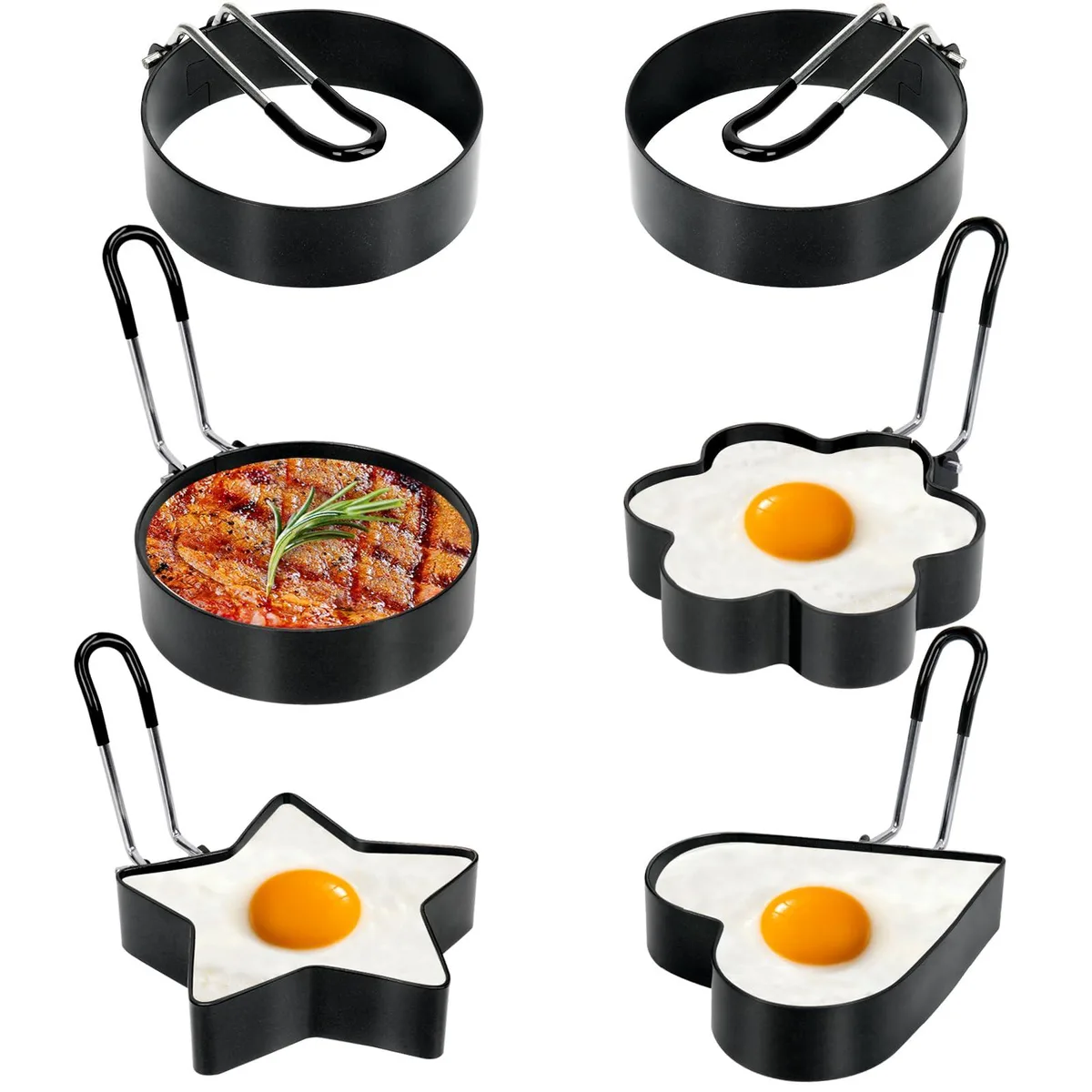 OXO Stainless Steel Egg Rings Set of 6 with Brush and Spatula — product photo