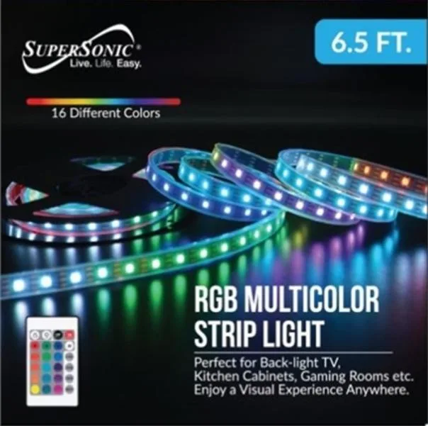 Supersonic SC-6365RGB LED light strip in packaging