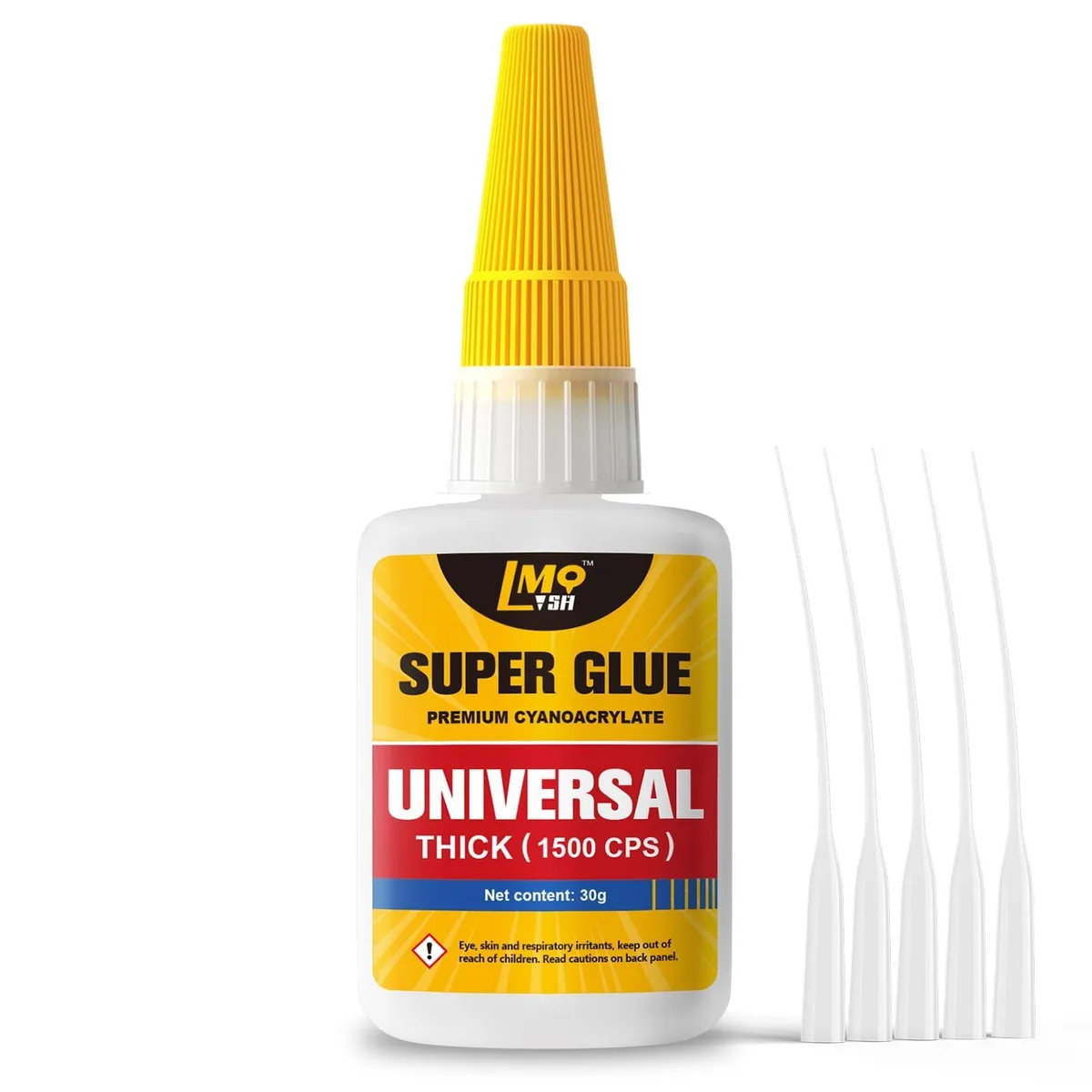 Clear thick super glue in 1.06 oz bottle with precision nozzle