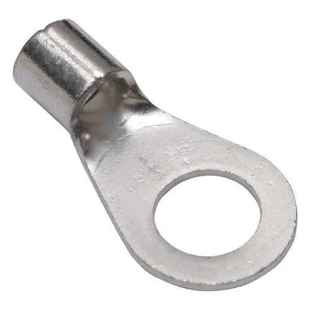 Bare copper compression lug with long barrel and single half-inch stud hole