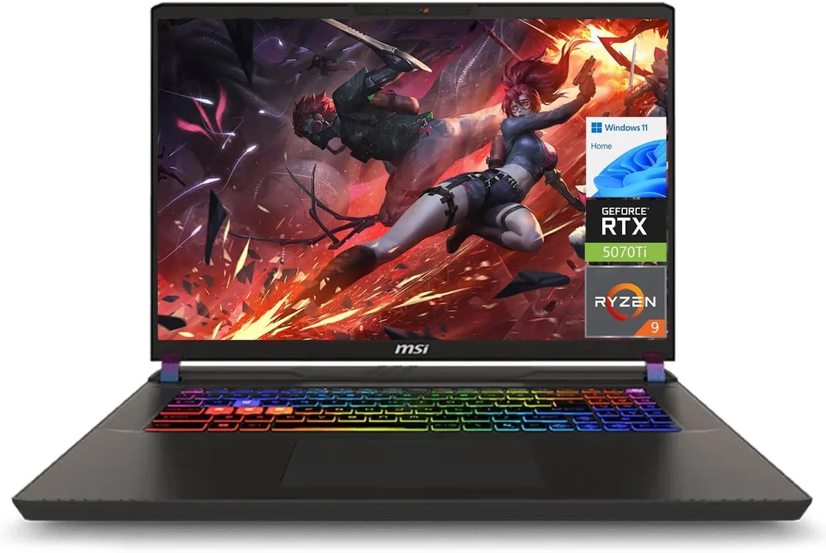 MSI MSI Vector A16 gaming laptop, 16.0" QHD+ 240Hz, Ryzen 9 8940HX, RTX 5070 Ti 12GB, 32GB DDR5 — product photo