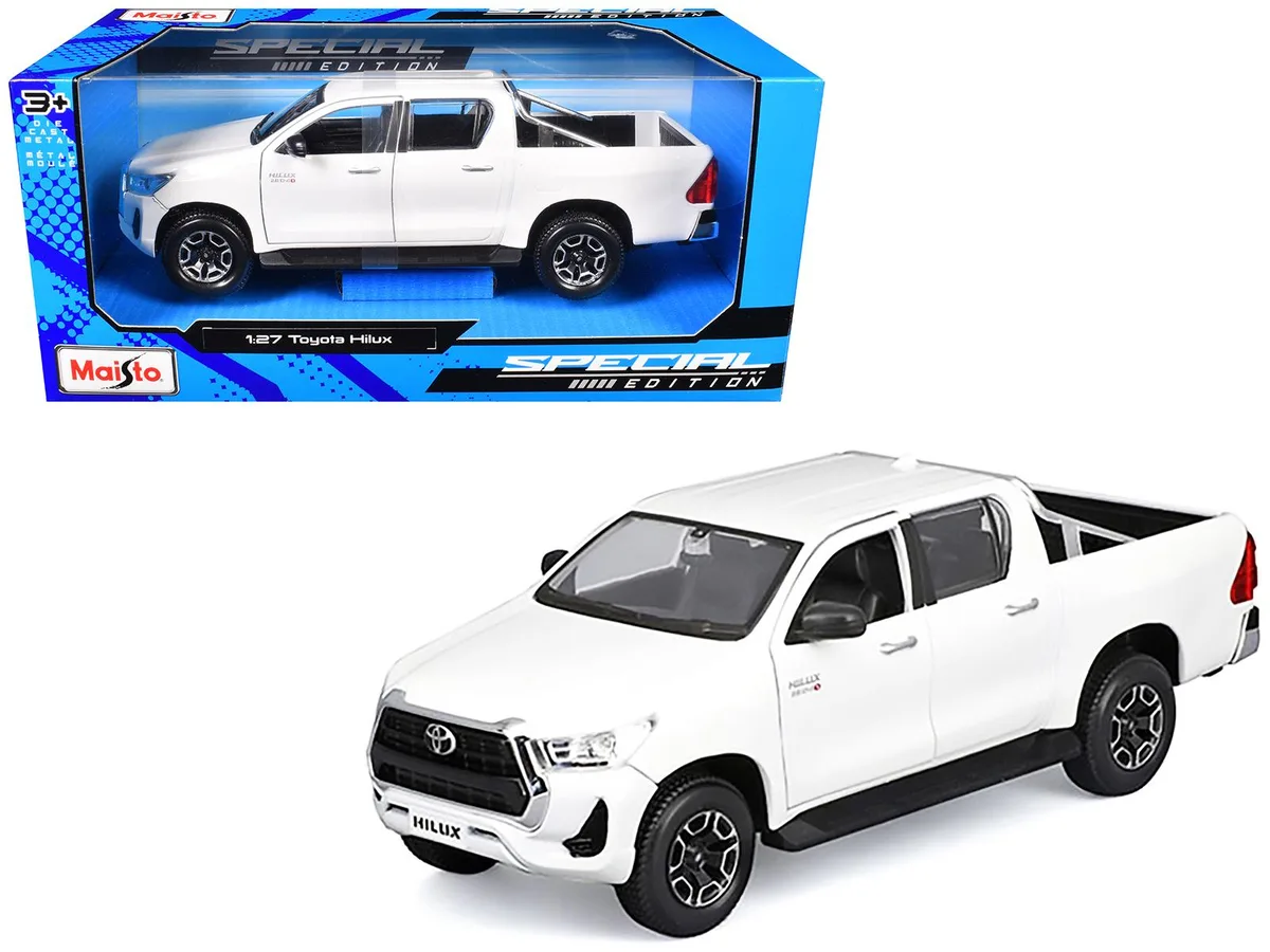 Maisto Maisto Toyota Hilux Pickup Truck White Special Edition 1/27 Diecast Model Car — product photo
