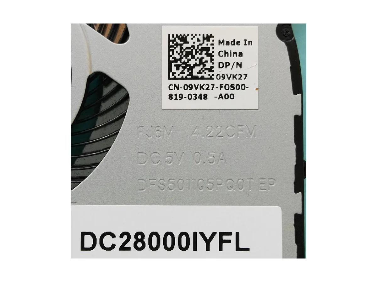 Fans Fans CPU cooler for Dell Latitude 5580 09VK27 4.22CFM DC5V 0.5A — product photo