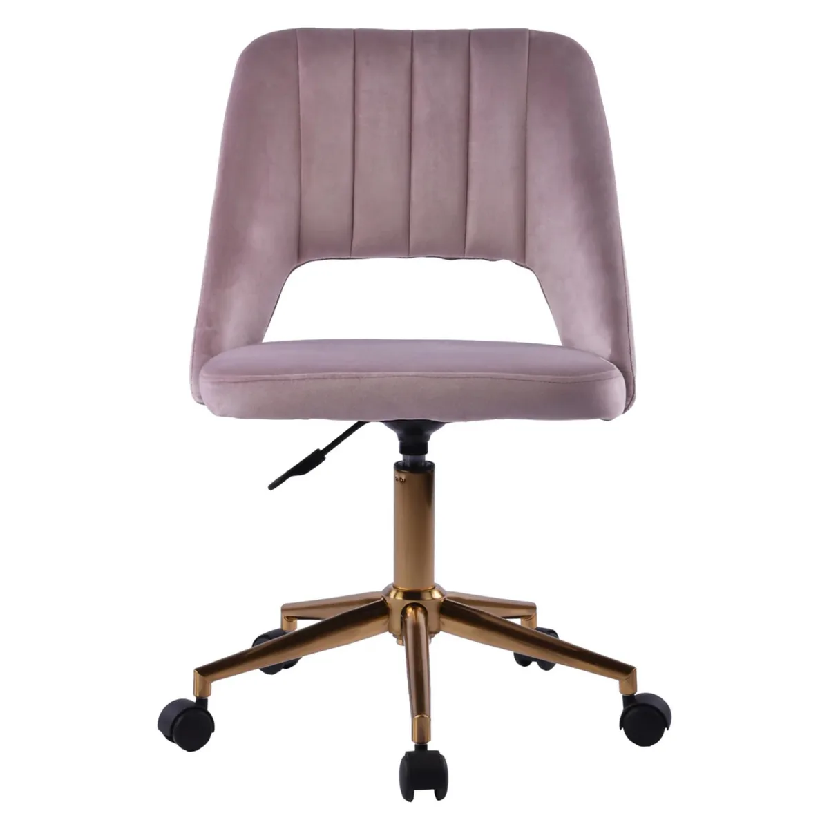 Impressions Vanity Company Impressions Vanity Maya Swivel Vanity Chair Pink 360° Swivel Adjustable Height 19.3x20.9 in — product photo