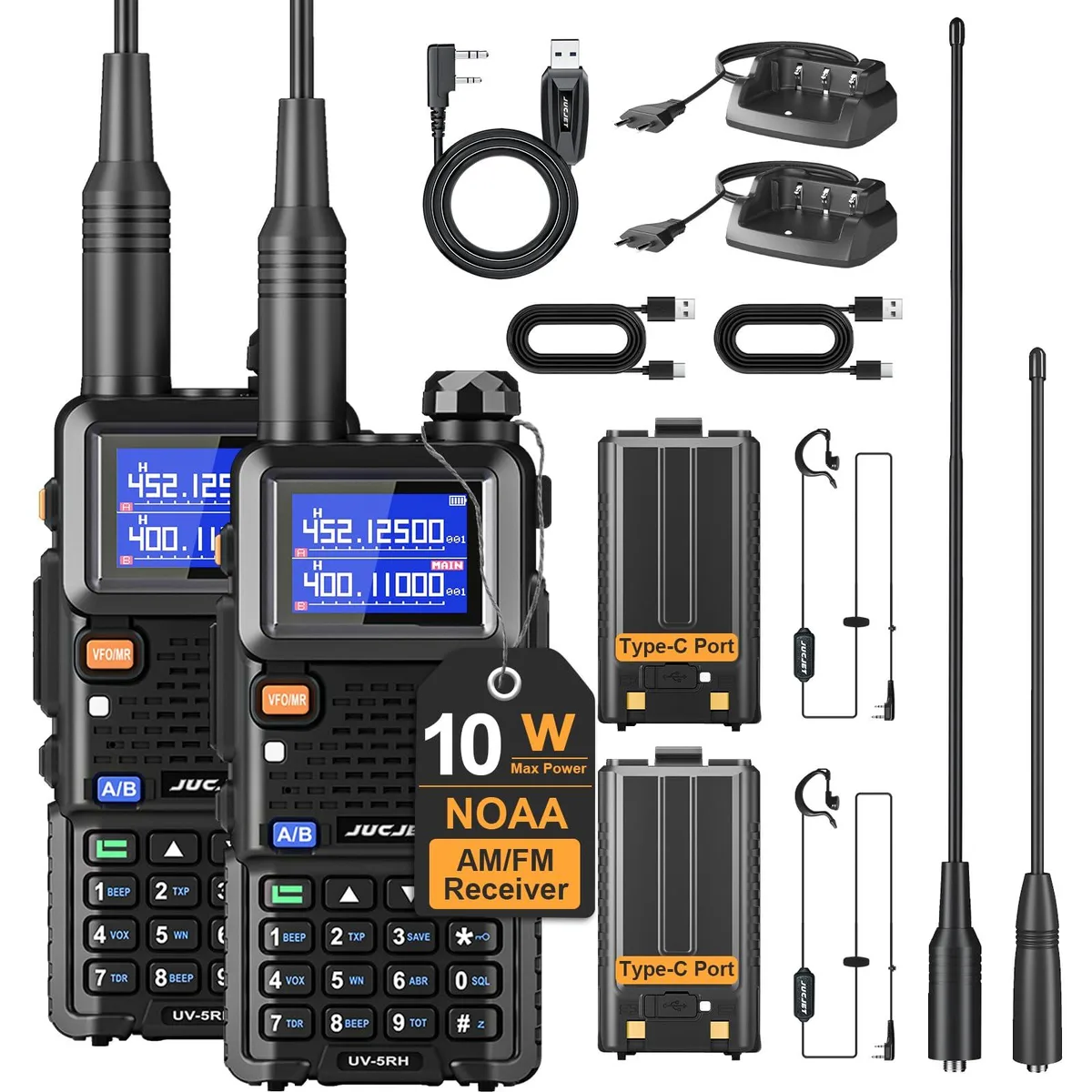 KEHIPI KEHIPI UV-5RH 10W Radio 999CH 2500mAh Type-C 2 Pack — product photo