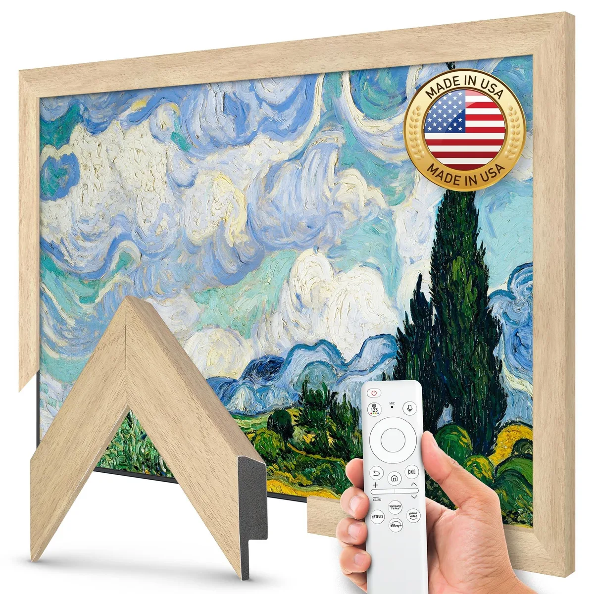 Frame My TV Frame My TV Museum Maple 50" Slim Deco TV Frame 2 in 1 accessory — product photo