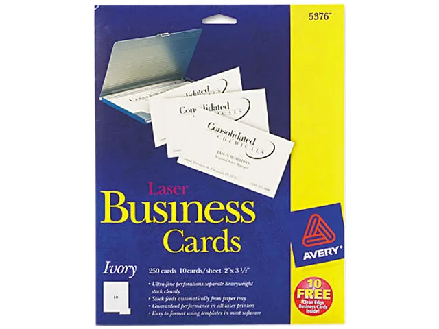 Avery Avery 5376 Ivory Laser Business Cards 10 per Sheet 250 Pack — product photo