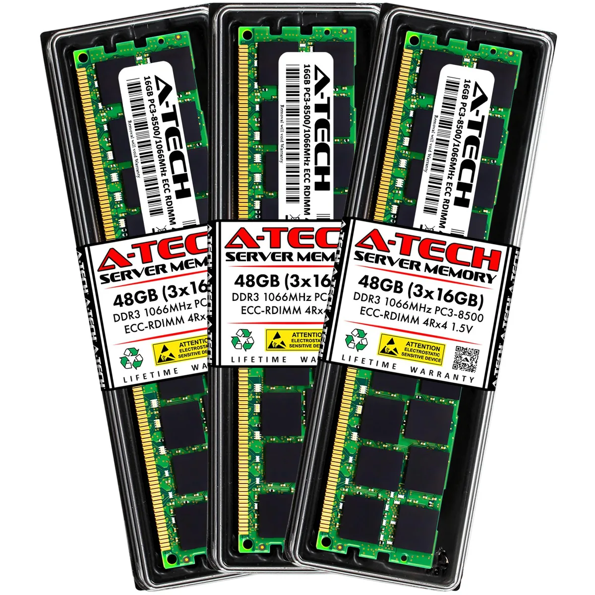 A-Tech A-Tech 48GB Kit (3x16GB) DDR3 1066 ECC RDIMM 240-Pin Mac Pro Memory Upgrade — product photo