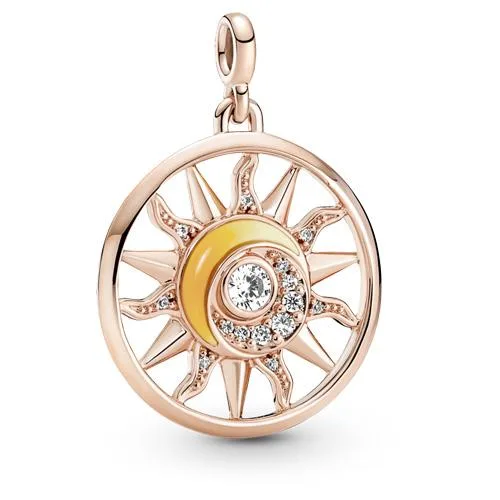 PANDORA PANDORA ME Sun Power Medallion Charm Silver Tone 14k Rose Gold Plating — product photo