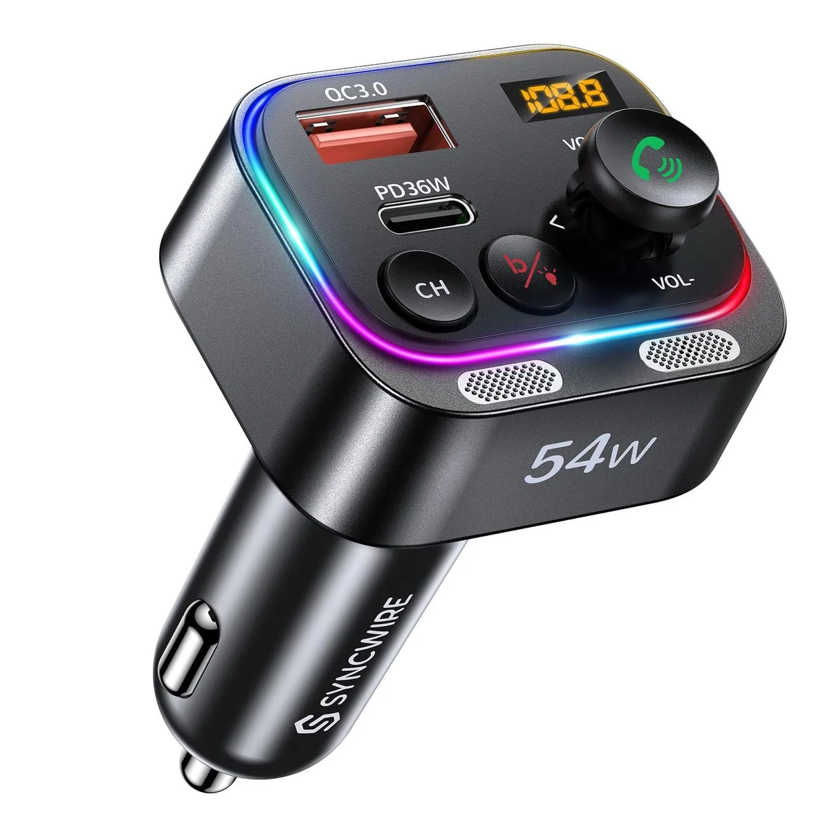  Syncwire SW-XC966 54W Bluetooth 5.4 FM Transmitter car electronics accessory — product photo