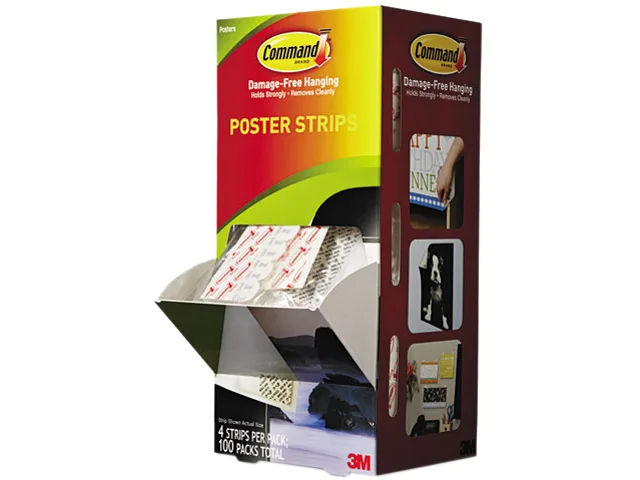 Command Command MMM17024CABPK Poster Strips Tape White 100 per Carton — product photo