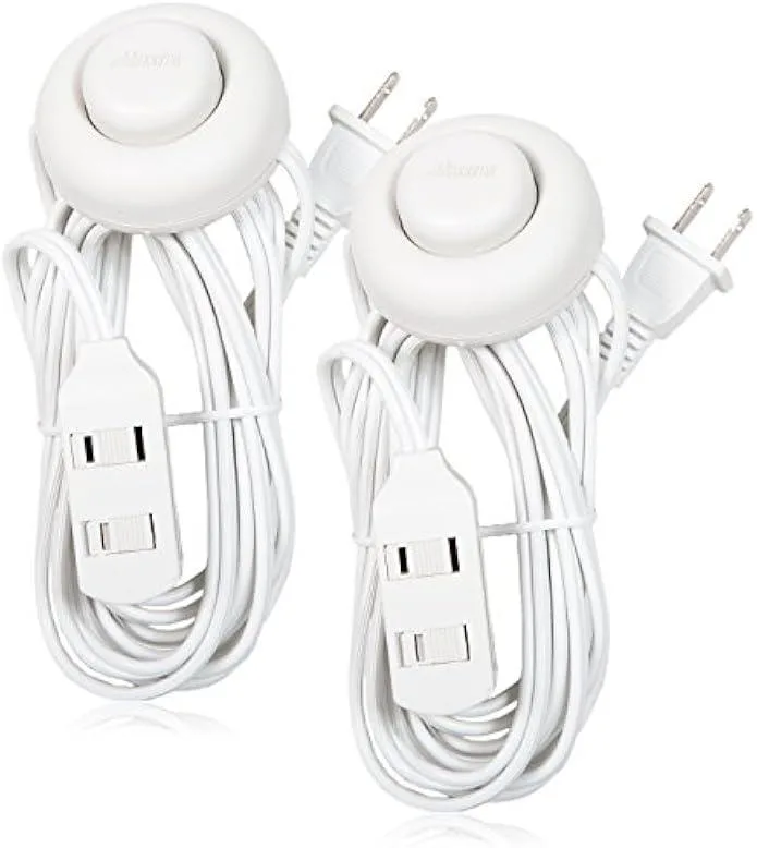 TAURKENAM TAURKENAM 9 ft 3 Outlet Extension Cord Foot Switch White Pack of 2 — product photo