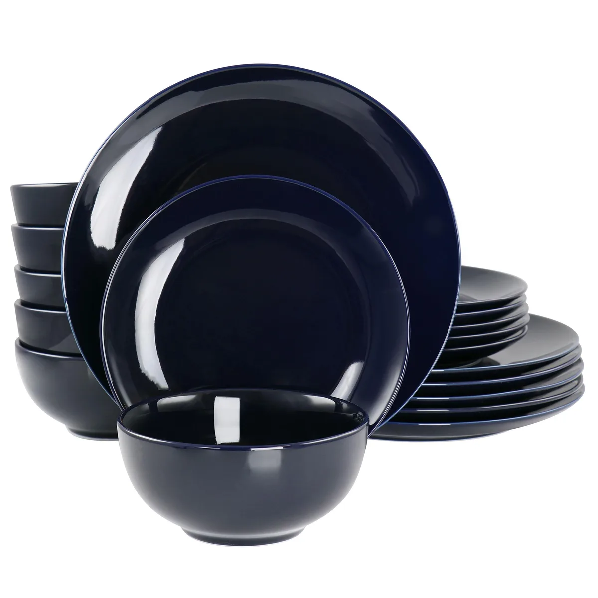 Elama Elama 510120087M 18 Piece Porcelain Dinnerware Set Dark Blue — product photo