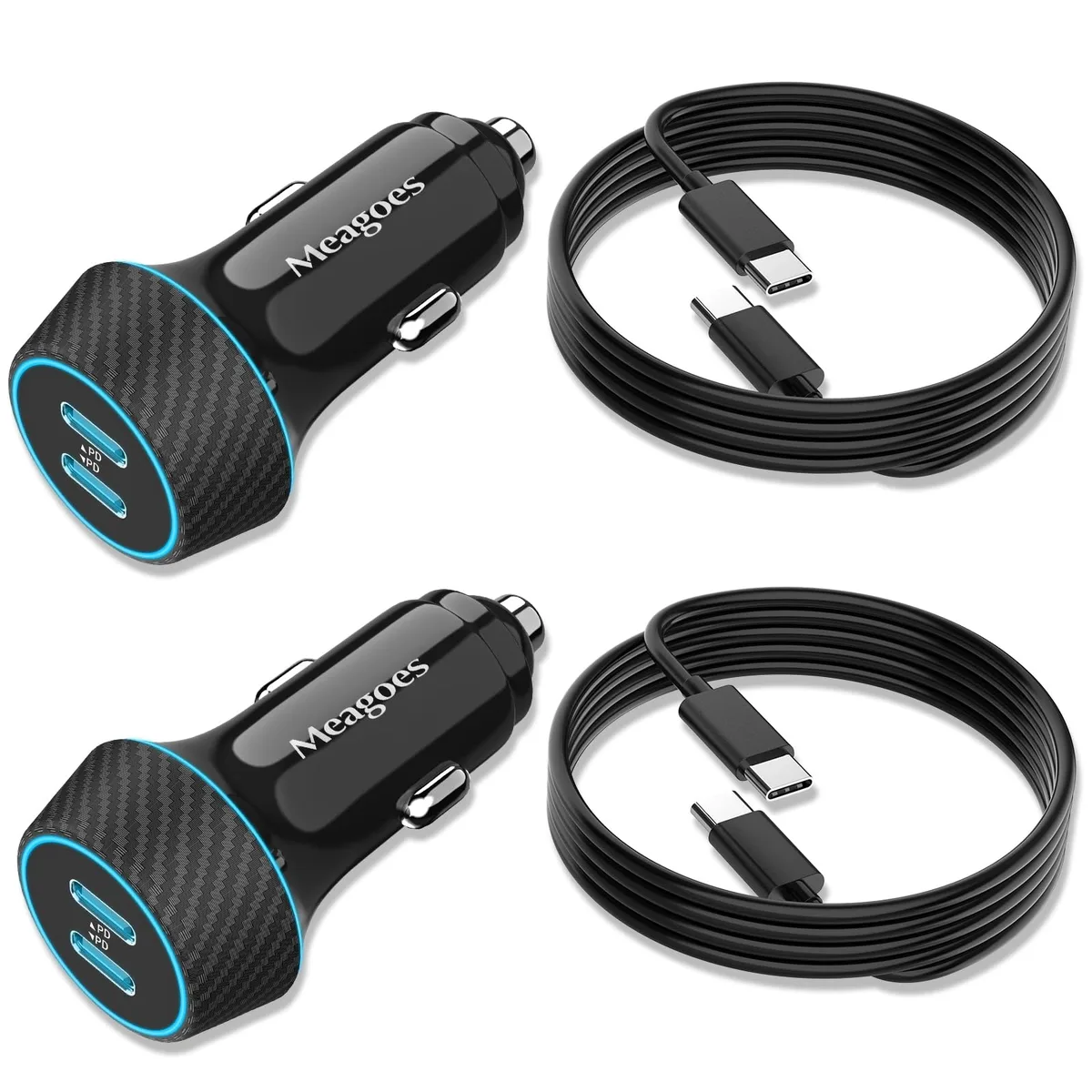 No Sew No Sew 2-Pack 90W USB-C Car Charger 45W Dual Port 5ft Cable — product photo