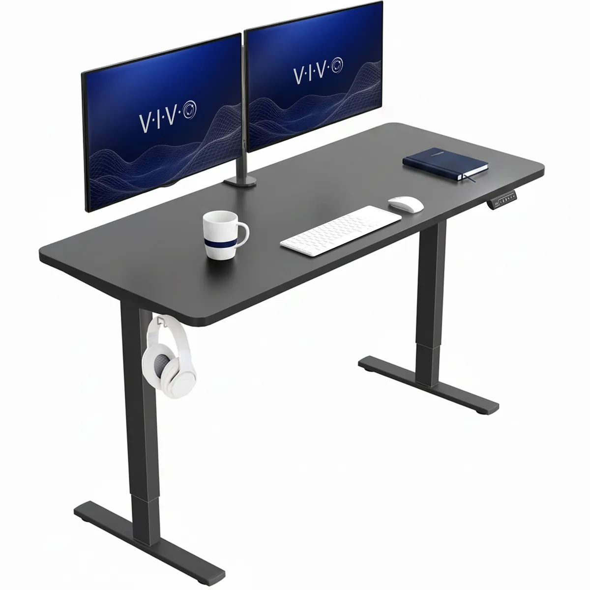 VIVO VIVO Electric Standing Desk 60 x 24 Black 59 x 23.6 Top 220 lbs — product photo
