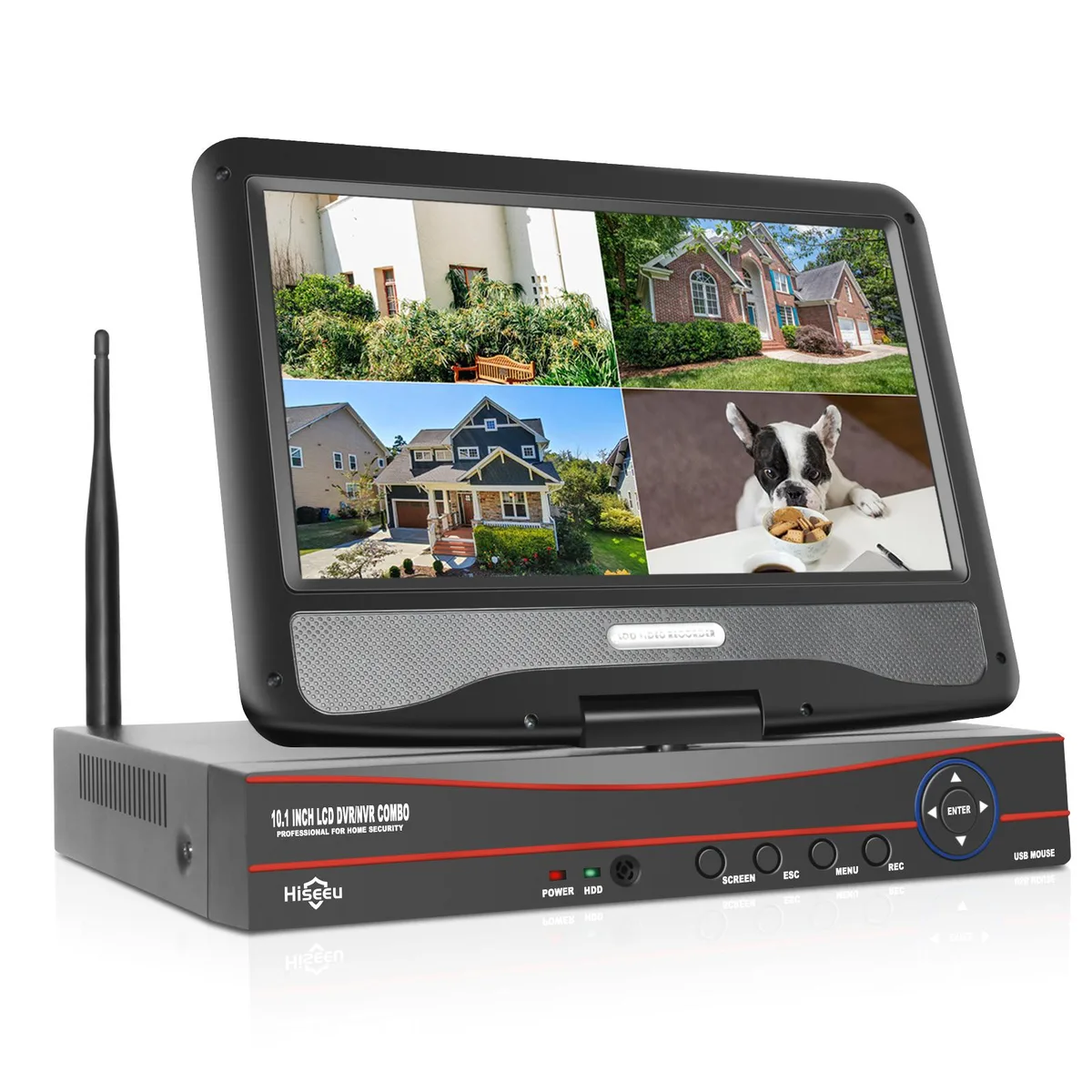 Hiseeu Hiseeu 10" LCD Wireless NVR 8 Channels 1080P/3MP/5MP 24/7 Record — product photo