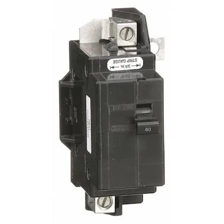 Square D QOM60VH two-pole breaker, transparent housing, 60A 120/240V