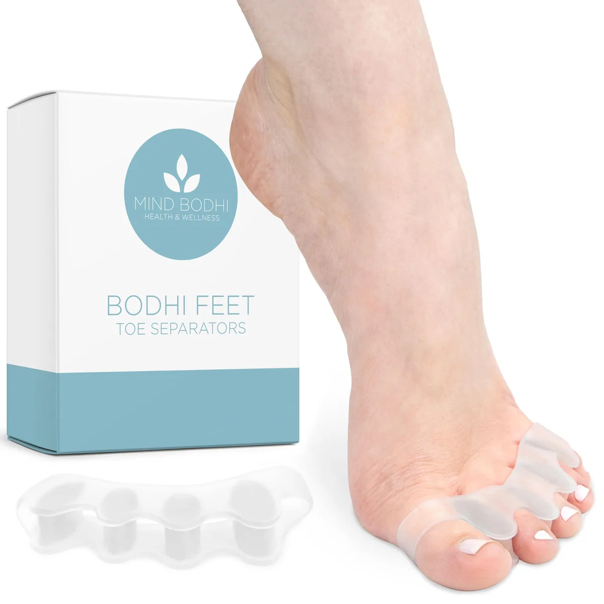 Pair of clear gel toe separators regular size