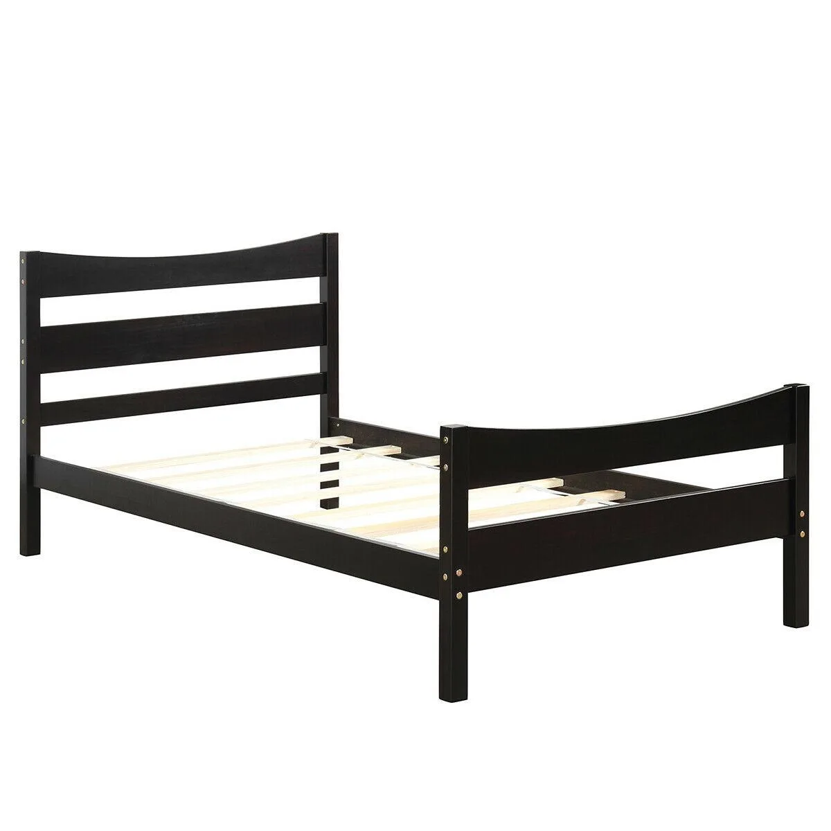 SlickBlue SlickBlue Twin Platform Bed Frame Dark Brown 79.5x42x35.5 in — product photo
