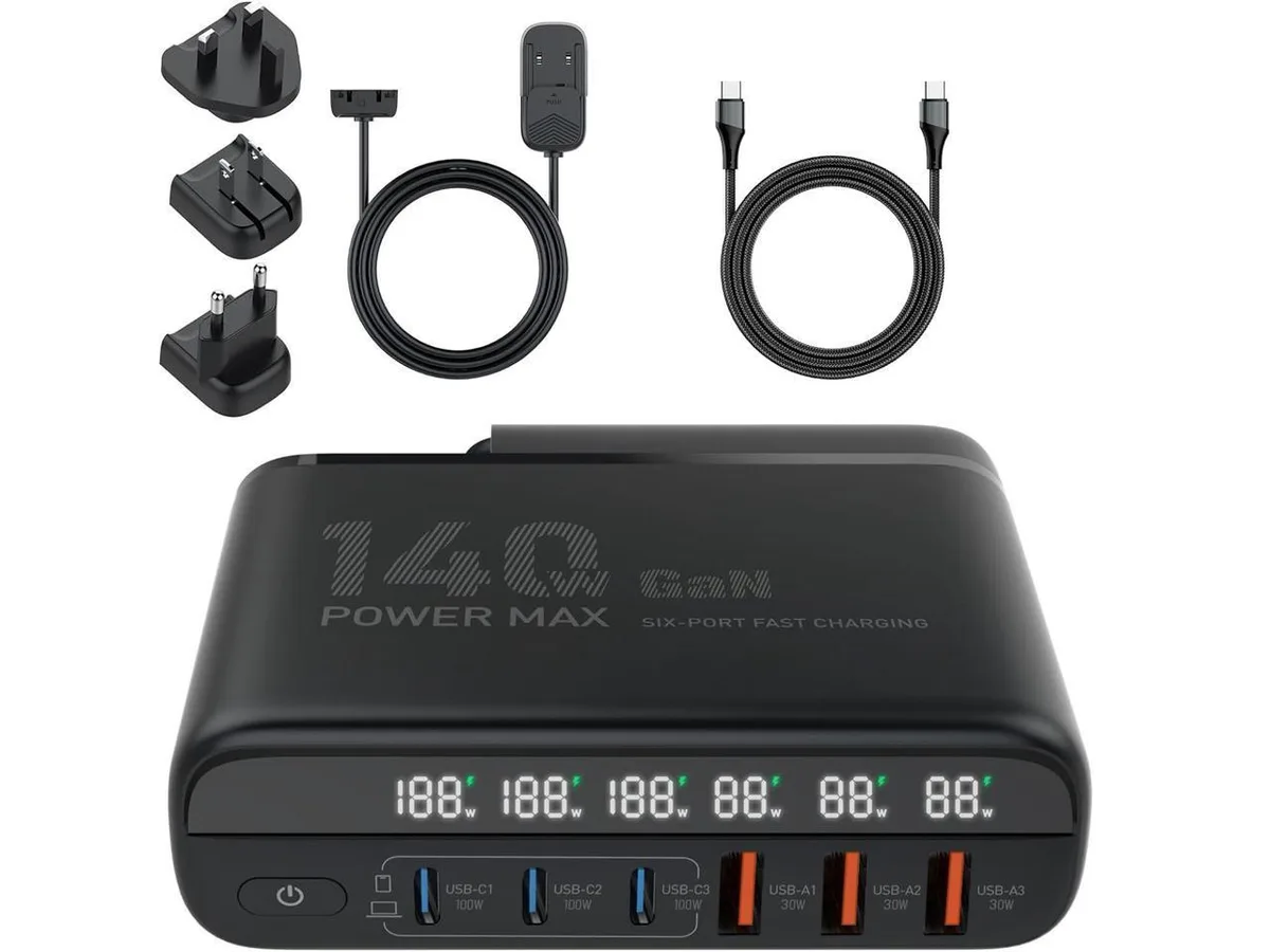 IXJYLCPC IXJYLCPC 140W 6-Port USB-C/A Charging Station 3.0 — product photo