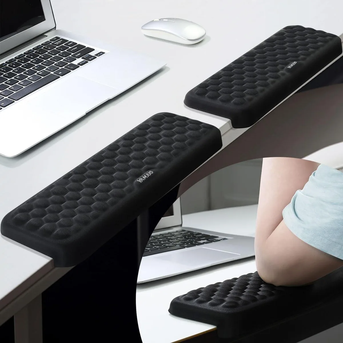  Yamjug A-08 L-Shaped Desk Elbow Pad 2-Piece 11.8x3.9in — product photo