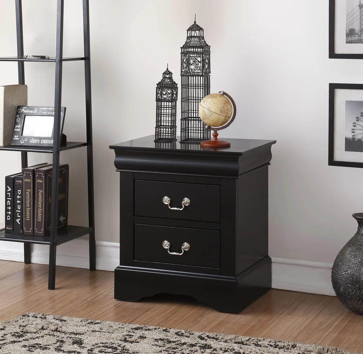 tuphen tuphen Philippe III Nightstand Black 2-Drawer — product photo