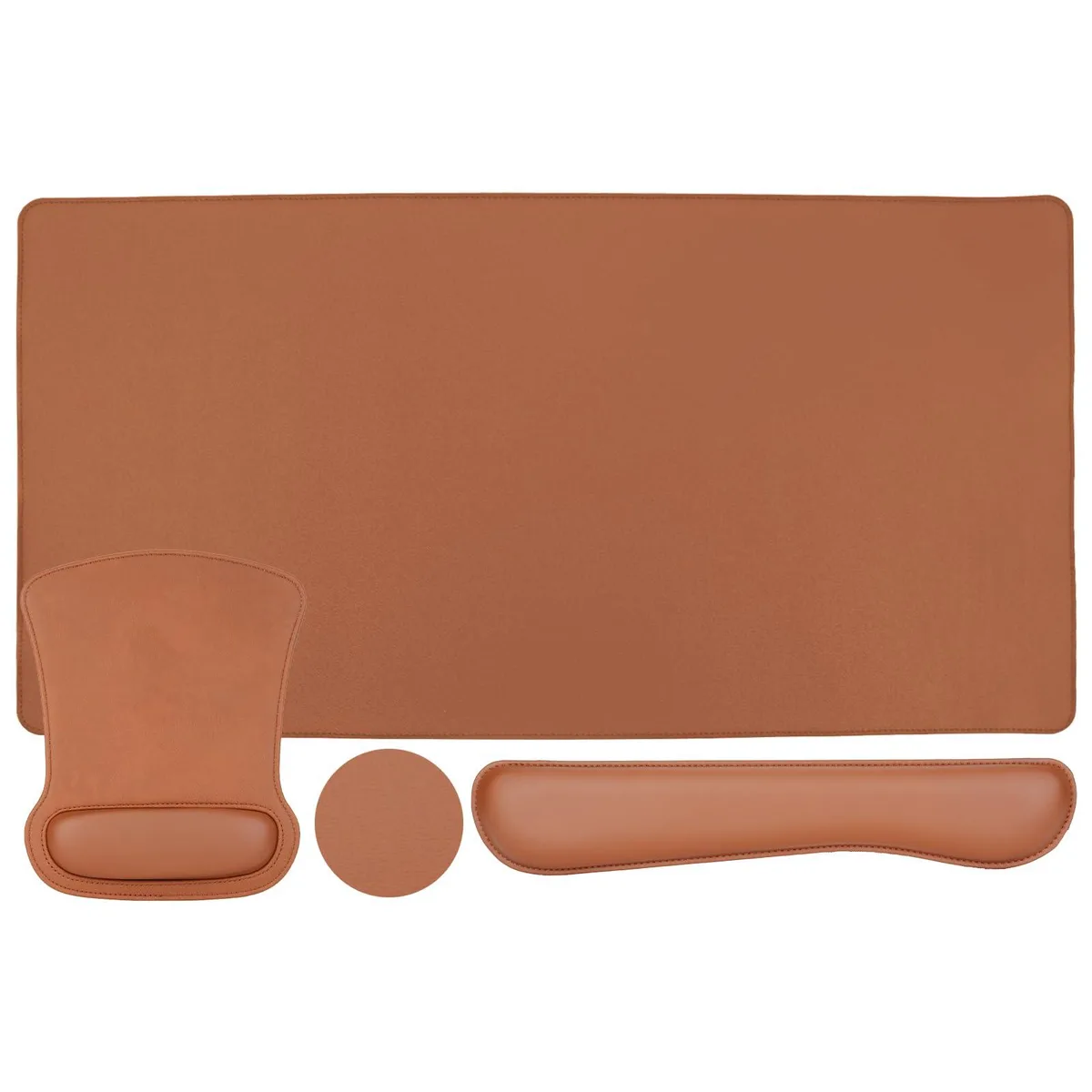  MOSISO Keyboard Mouse Pad Set Brown 17.32 x 3.35 in — product photo