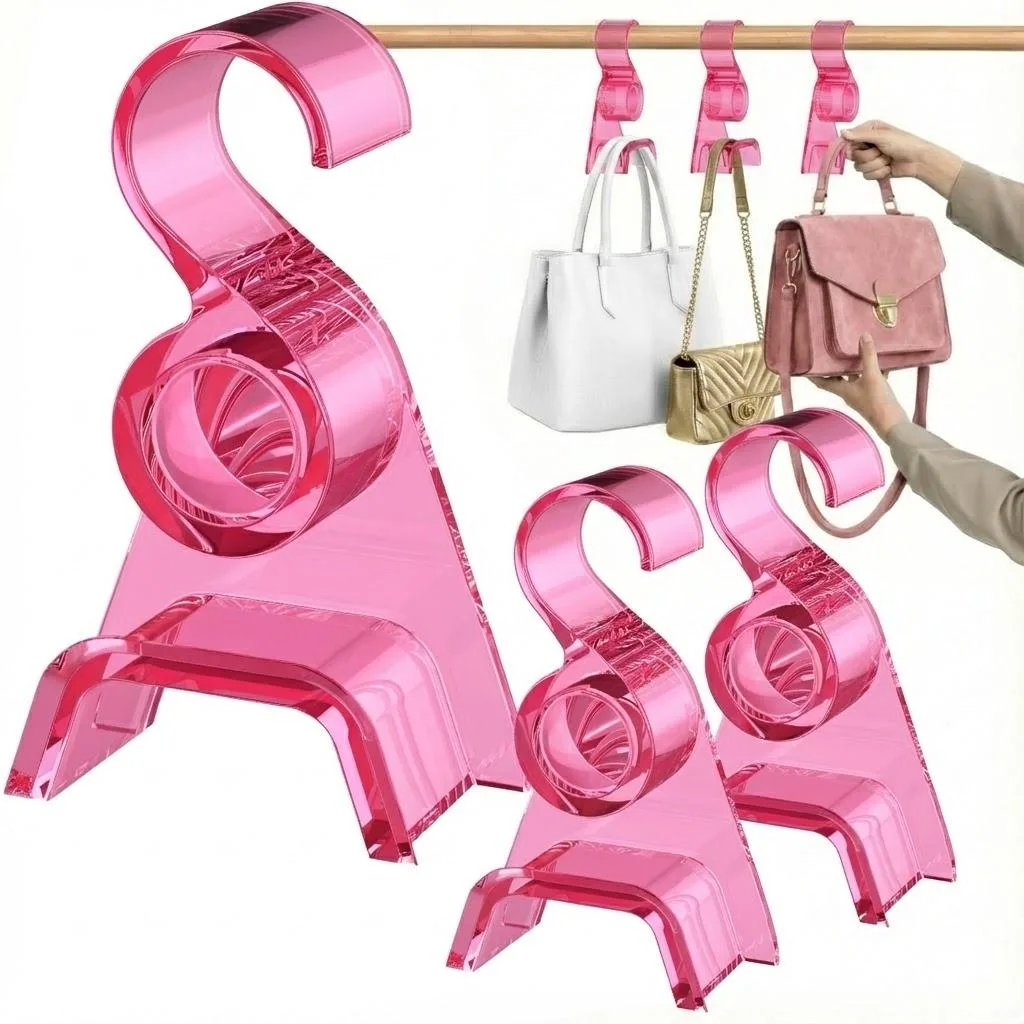 Vandue Corporation Vandue Corporation Acrylic Handbag Hanger Pink 3-pack 70 lbs .7500 — product photo
