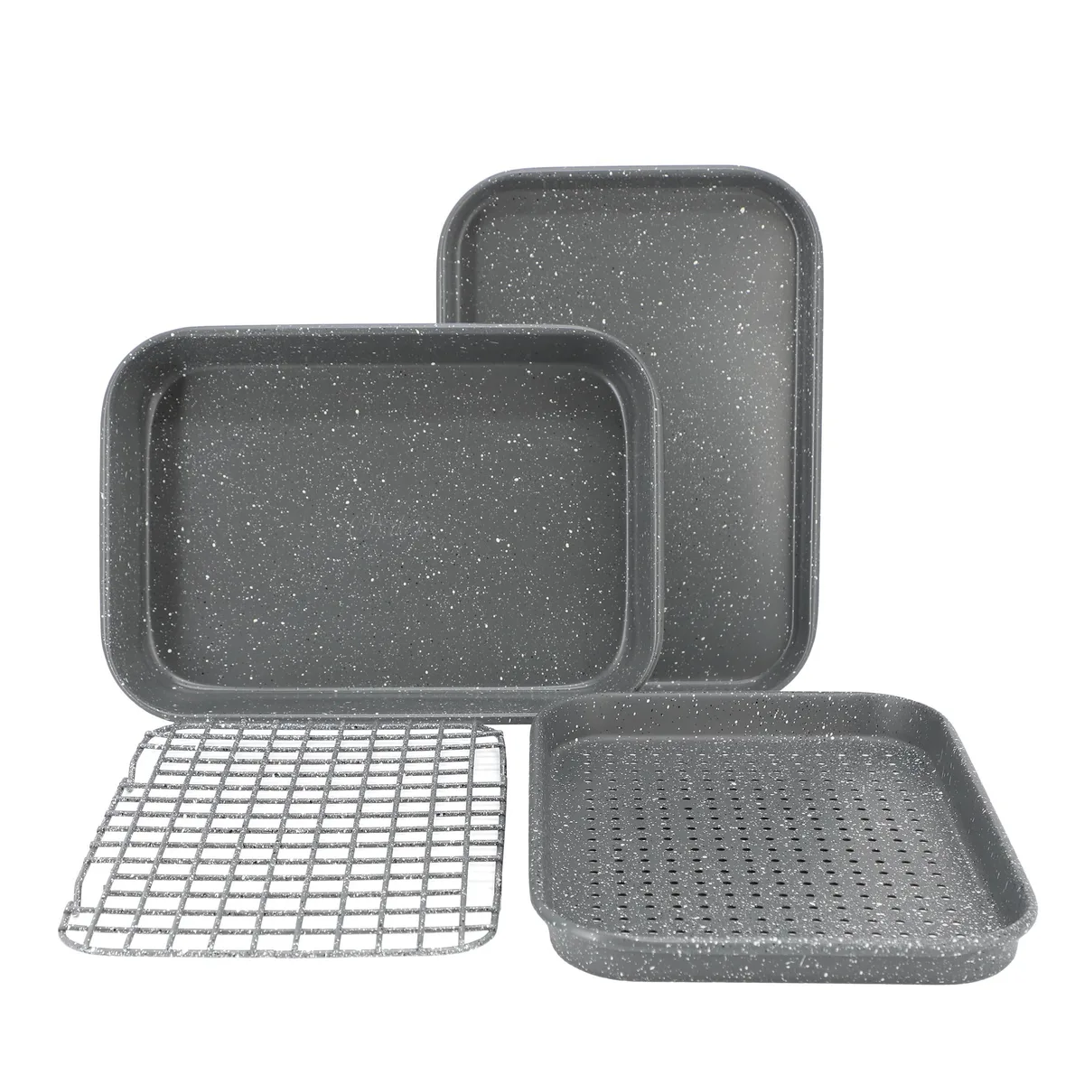 OSTER OSTER 510123147M 4 Piece Nonstick Carbon Steel Bakeware Set Grey — product photo
