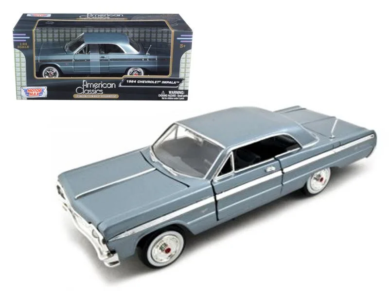 MOTORMAX MOTORMAX 1964 Chevrolet Impala Blue 1/24 Diecast Model Car — product photo