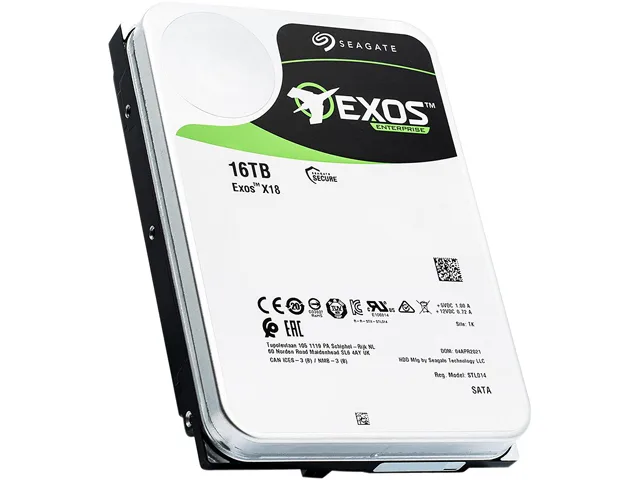 Seagate Seagate Exos X18 ST16000NM000J 16TB 7200 RPM 256MB SATA 3.5" internal hard drive — product photo