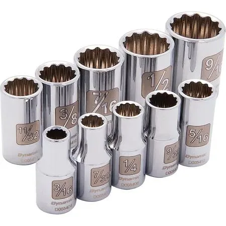 Dynamic Dynamic D004007 1/4" Drive 10 Piece 12 Point SAE Socket Set — product photo