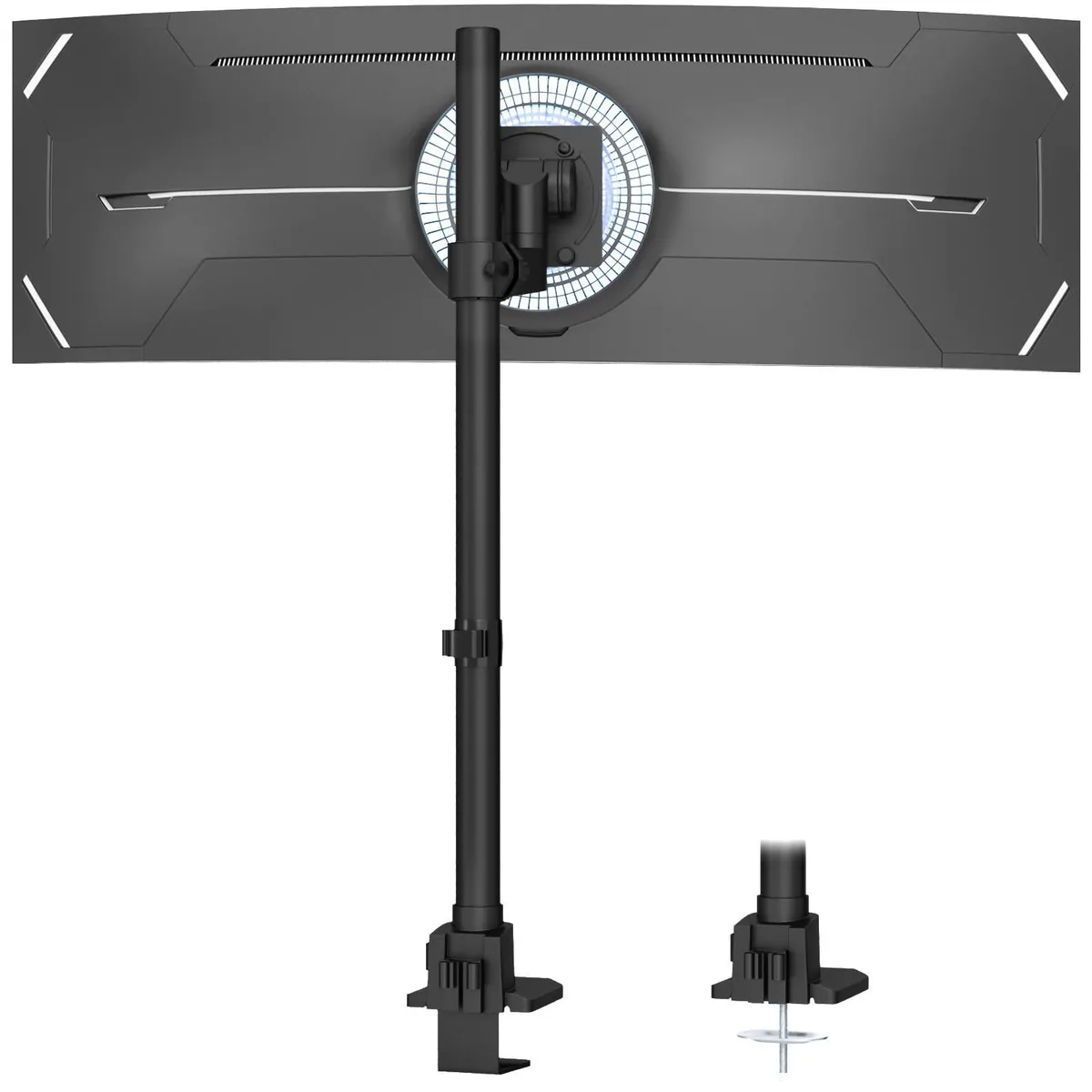 PUTORSEN PUTORSEN Monitor Arm Ultrawide Heavy Duty 24-57 Inch Extra Tall Aluminum Single Mount Black — product photo