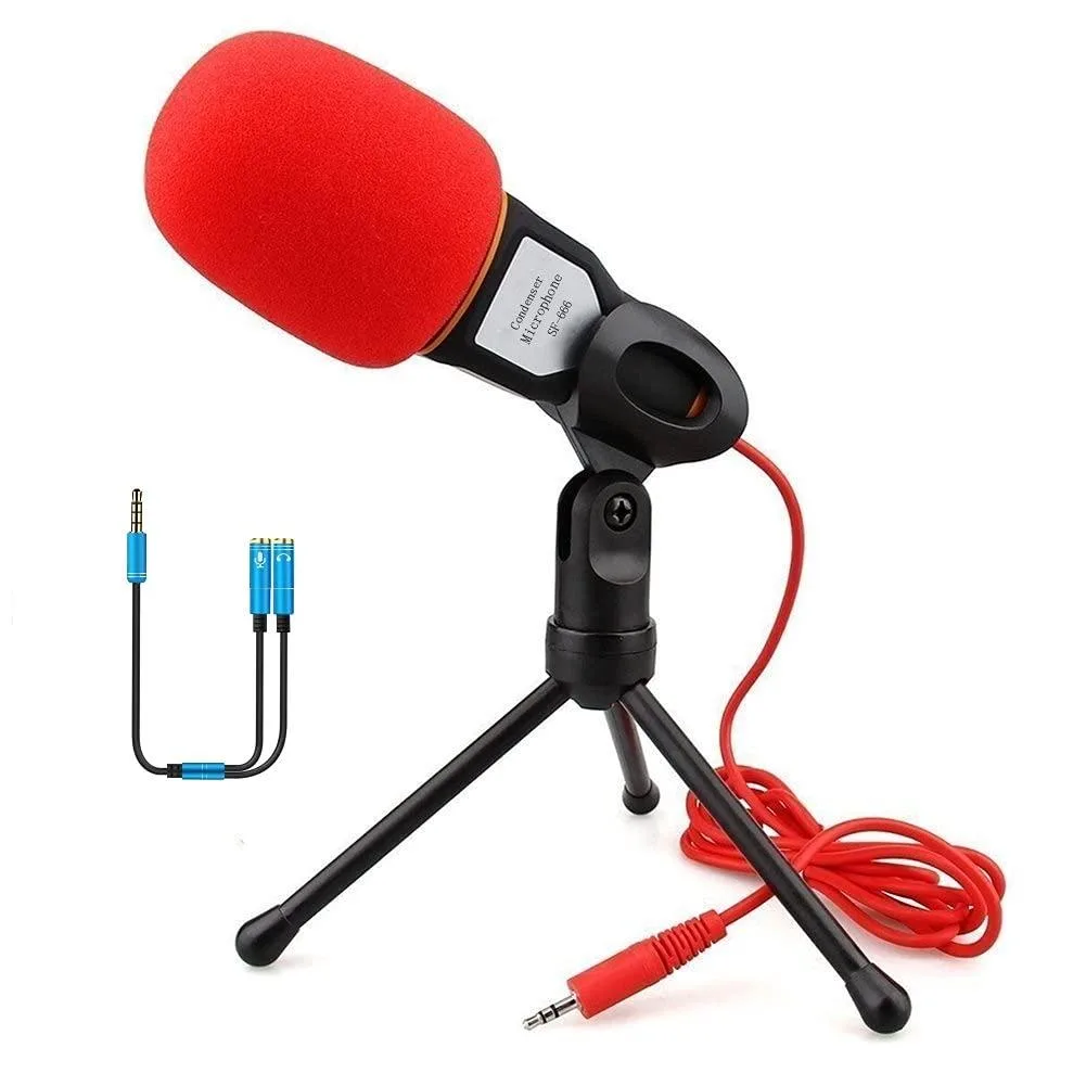  ELINKA SF-666 condenser microphone 3.5 mm 50 Hz–16 kHz -55 dB 2.2 kΩ 1.5 V 2 m cord desktop tripod — product photo